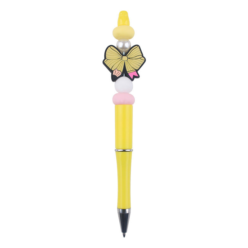Wholesale  Teachers' Day Beaded Pen DIY Creative Cartoon Bow Silicone Beaded Pen