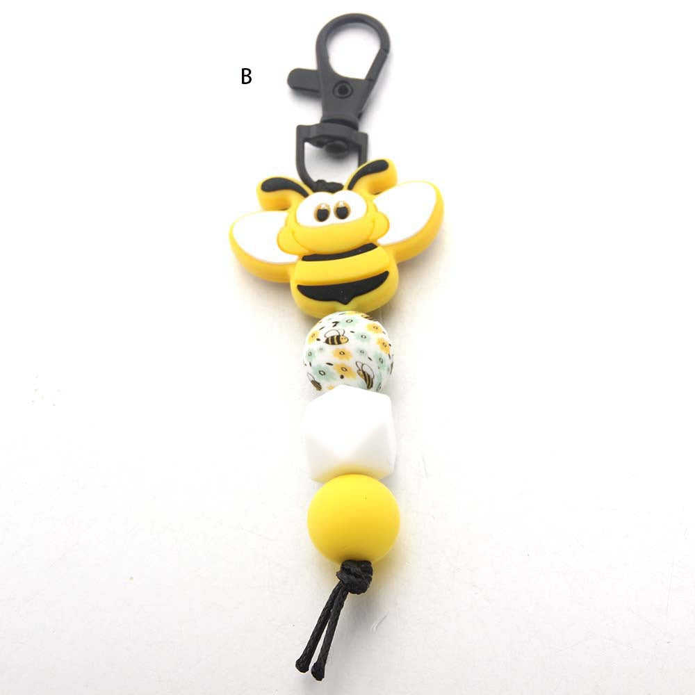 Wholesale Bee Silicone Beaded Keychain ACC-KC-JinAn003