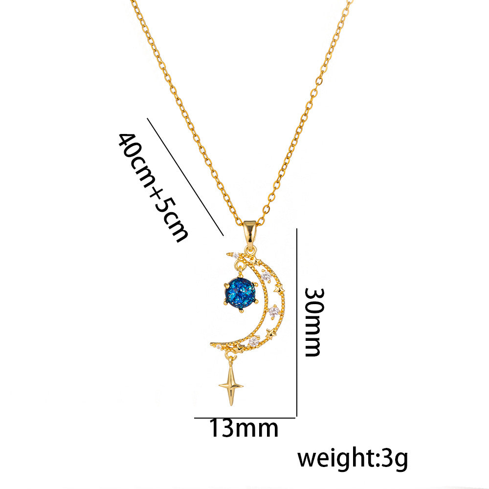 Wholesale Titanium Steel Necklace Planet Starry Sky Necklaces Clavicle Chain ACC-NE-Kucai002
