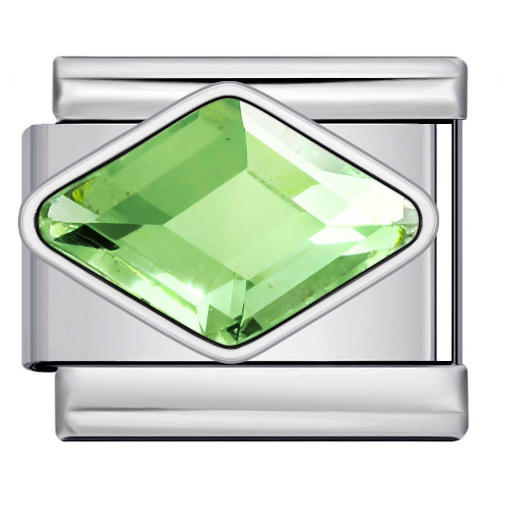 Wholesale Italian Charm Bracelet 9mm DIY Diamond-Setting  Creative Stainless Steel Composable Bracelet