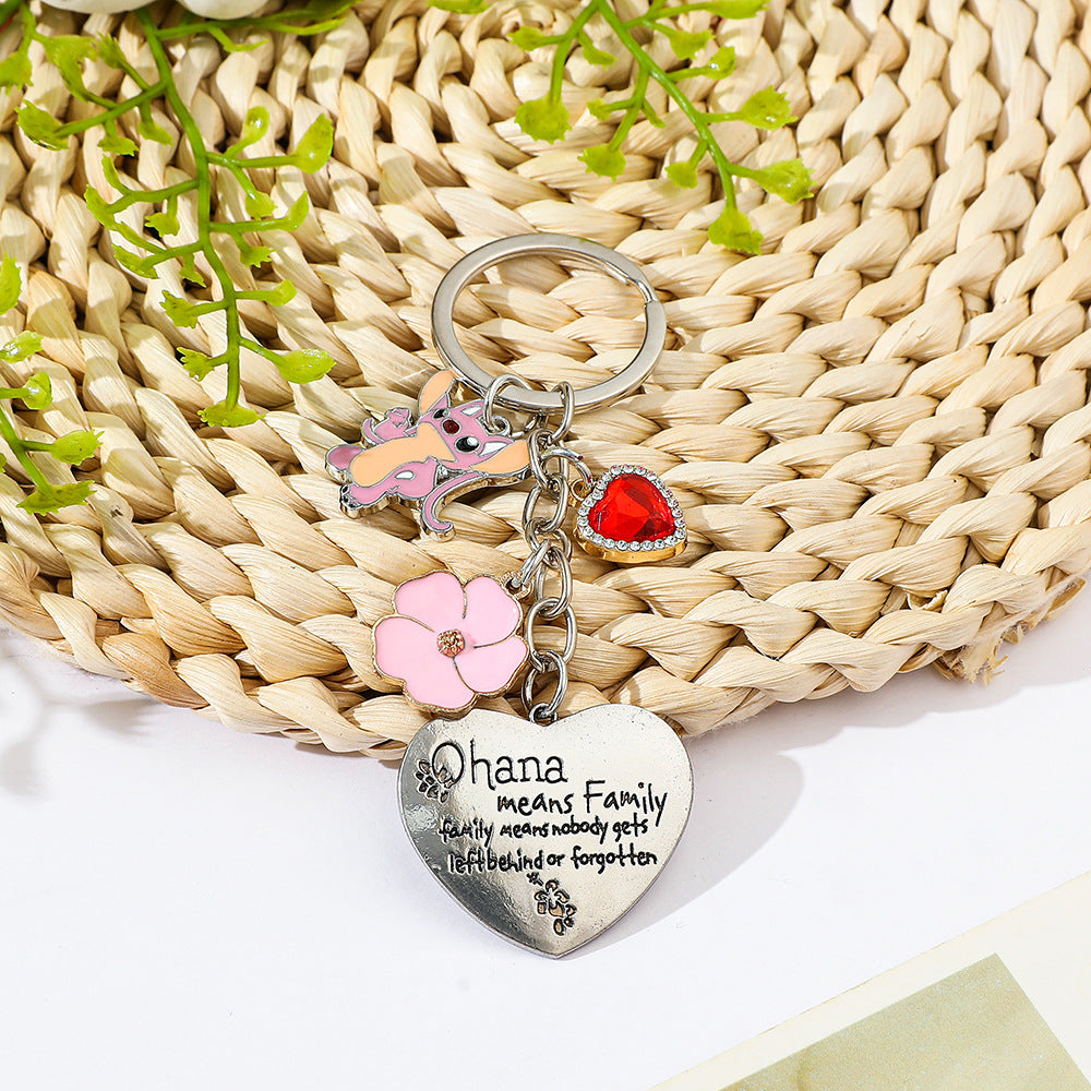 Wholesale  Pink Love Pendant Keychain