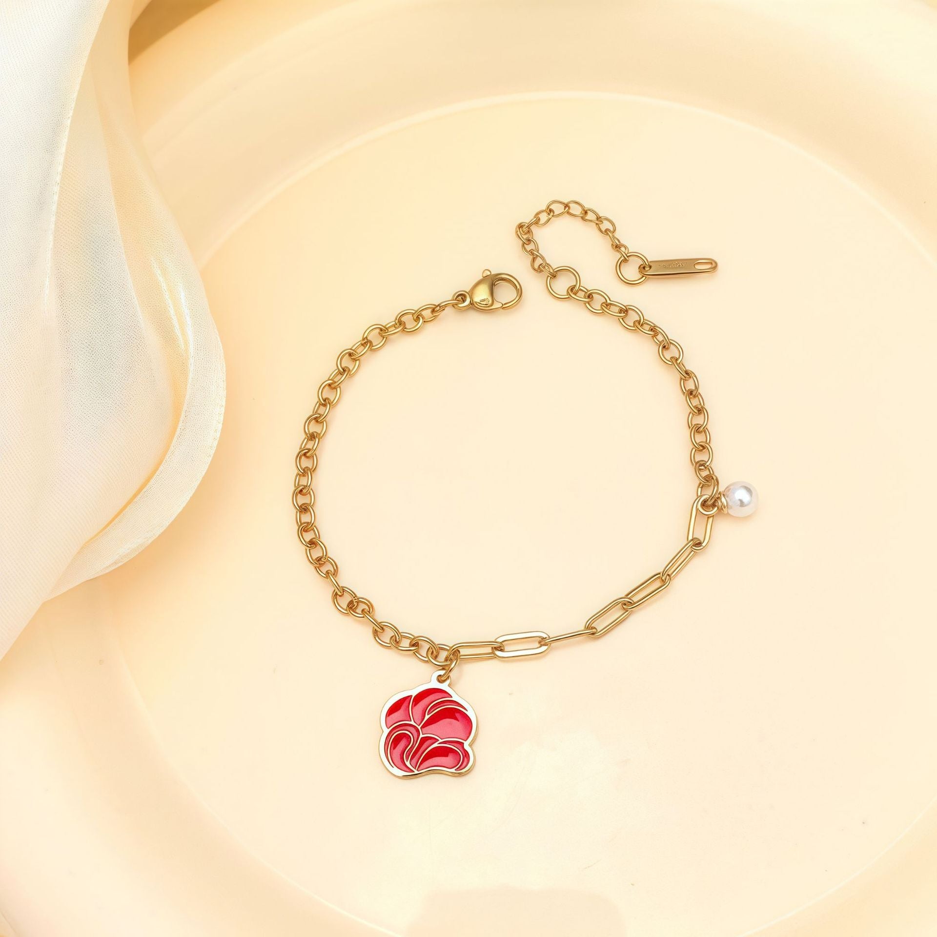 Wholesale Stainless Steel DIY Cartoon Cute Oil Dripping Pendant Bracelet