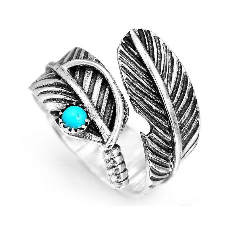 Wholesale Vintage Feather Totem Ring in Ancient Silver - Fashion Jewelry Accessory for Women