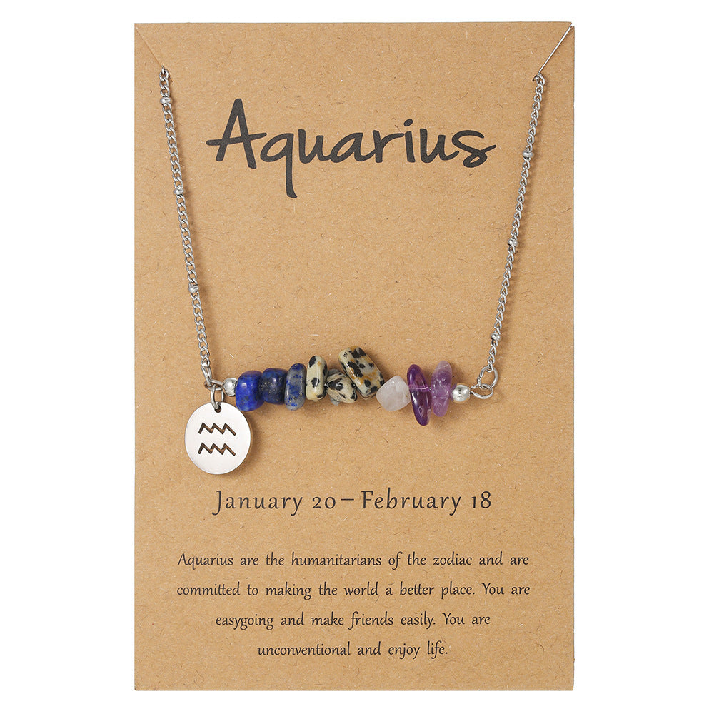 Wholesale Stainless Steel 12 Constellation Pendant Necklace