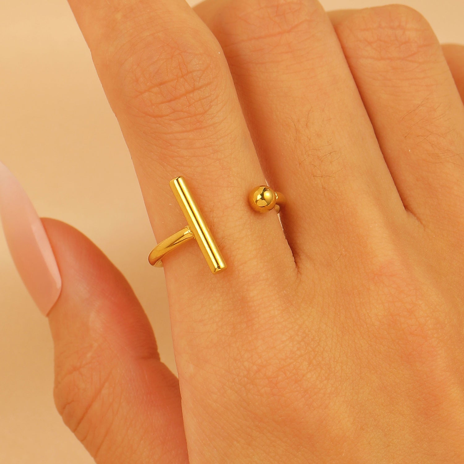 Wholesale small large ball stainless steel ring  accessories jewelry