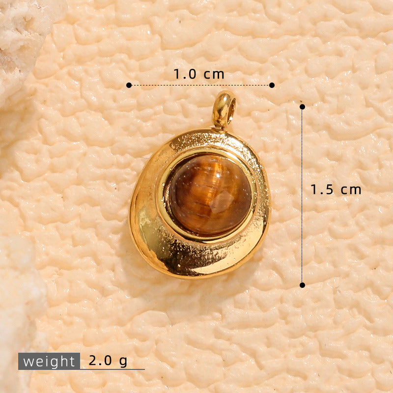 Wholesale Irregular 3D tiger' s eye pendant