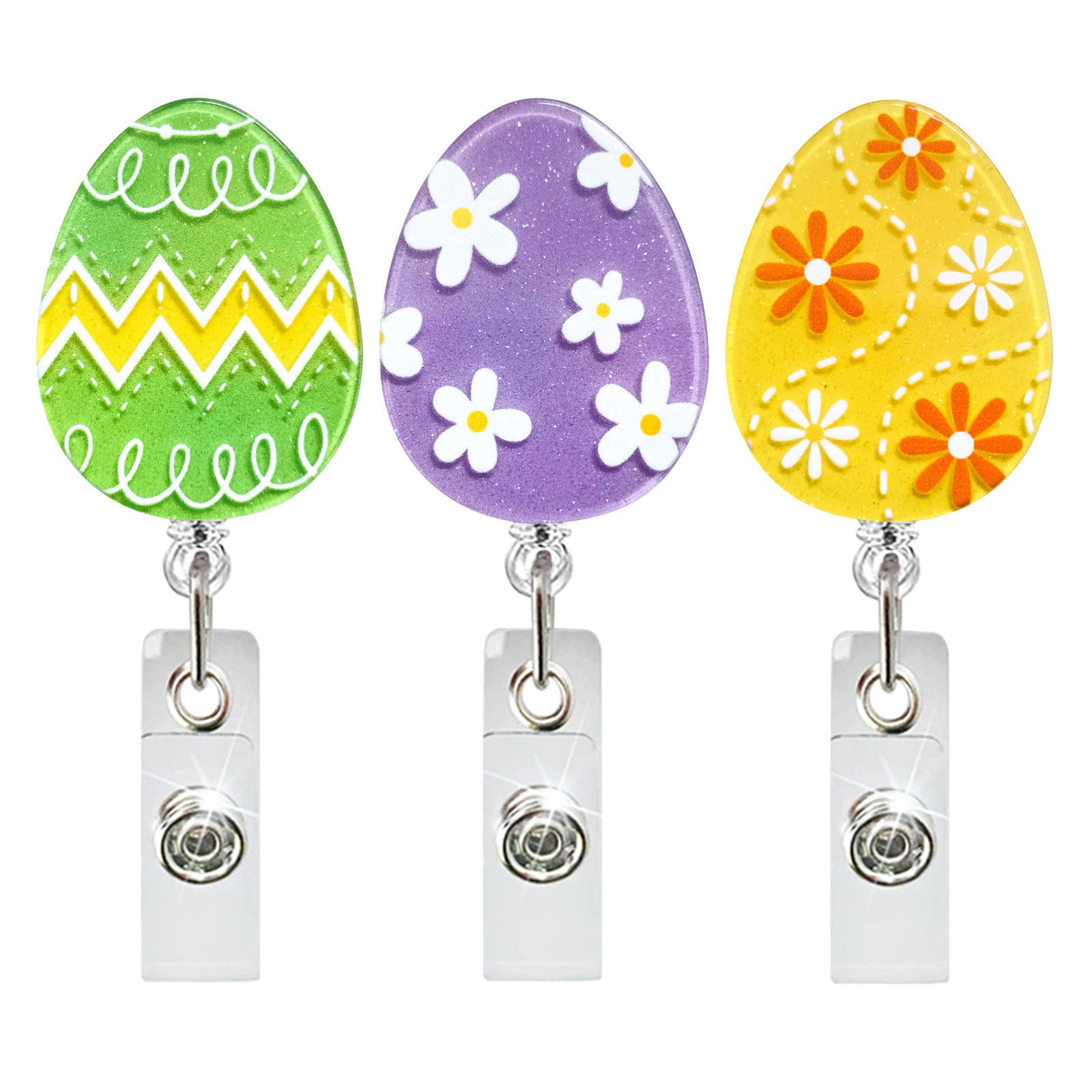 Wholesale Easter Acrylic Egg Rotating Doctor Nurse Retractable Keychain ACC-KC-QiDing026