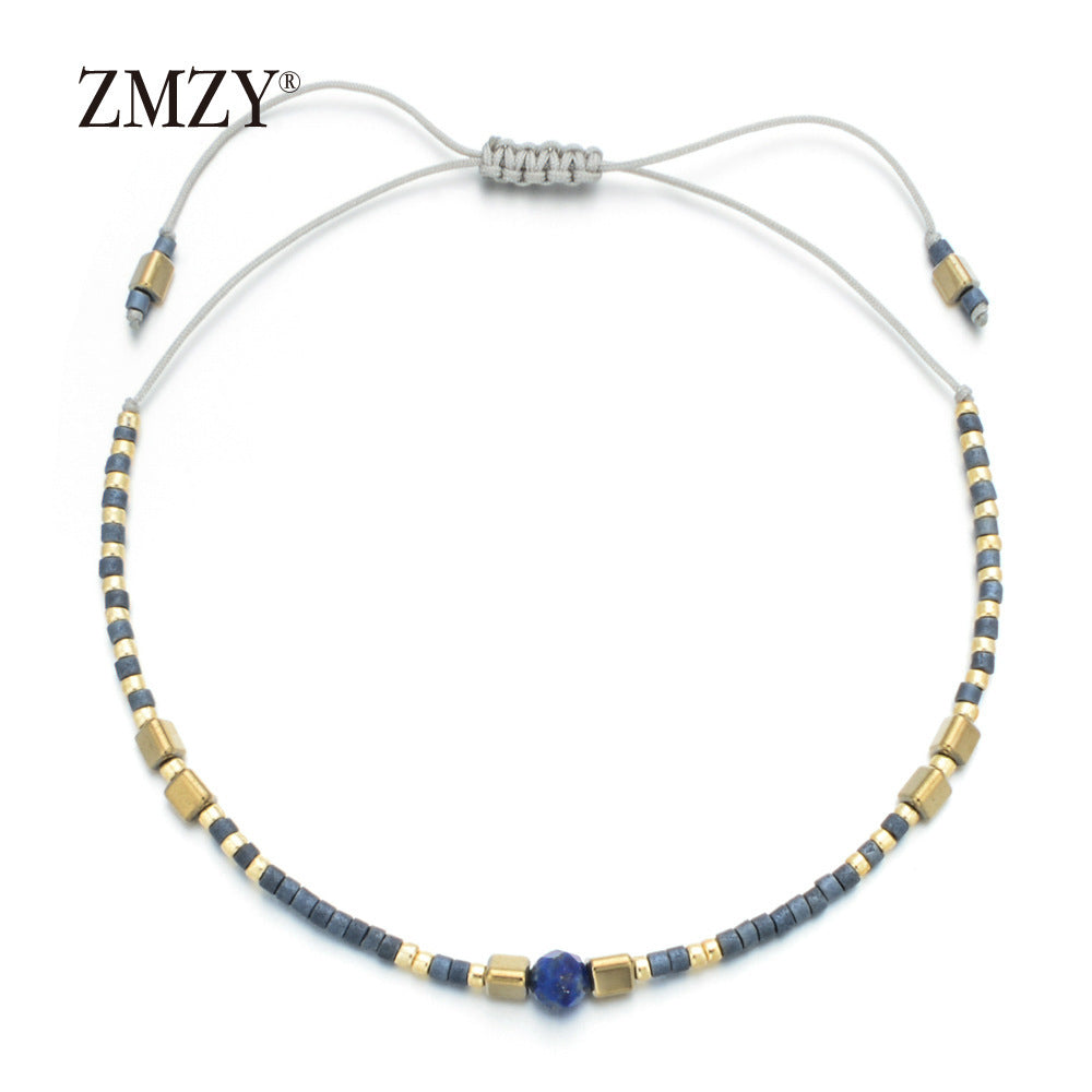 Wholesale Glass Bead Boho Bracelet,  Women' s Adjustable Sliding Beaded Jewelry,  Handmade Fashion Accessory