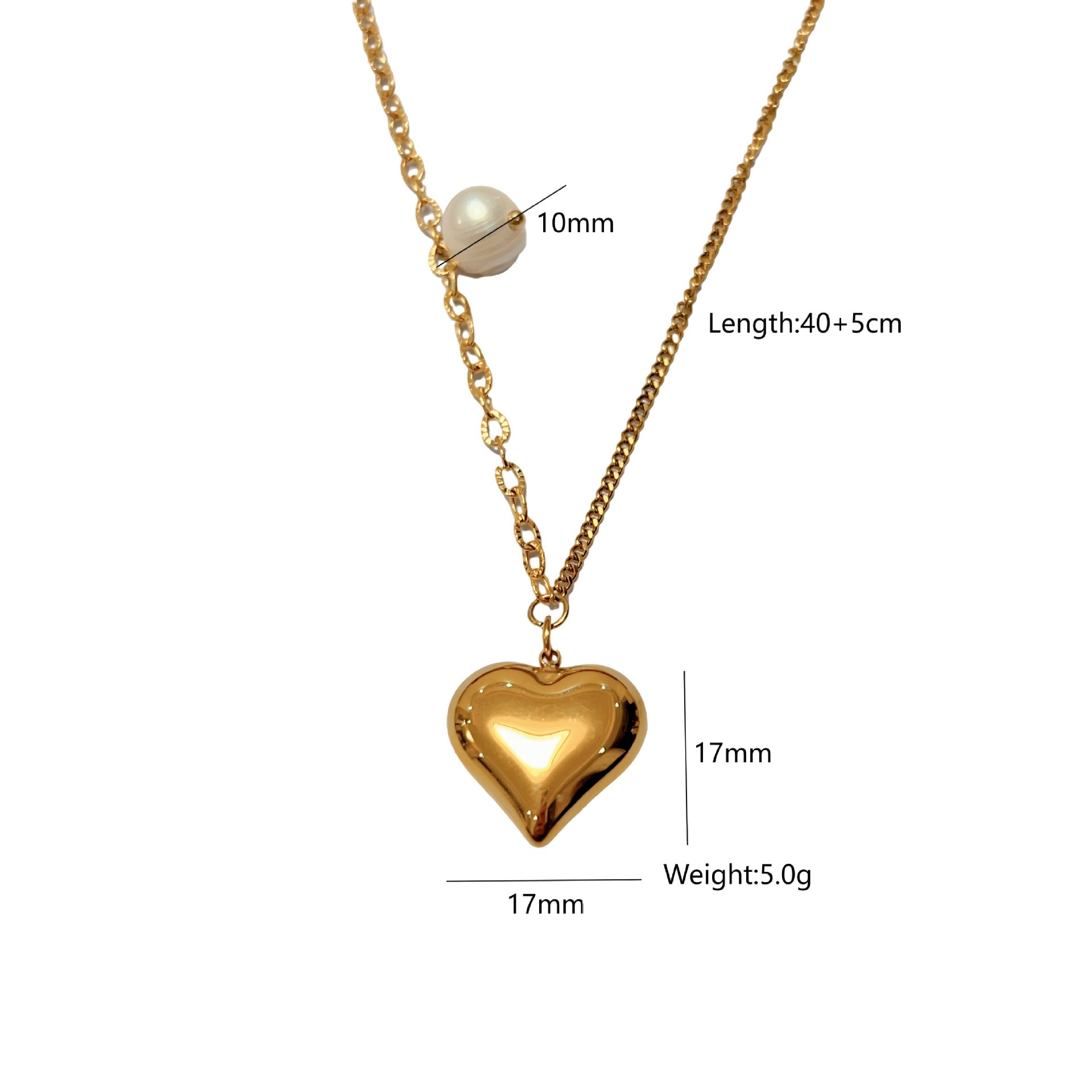 Wholesale Titanium Steel Green Agate Pearl Original Design Necklace