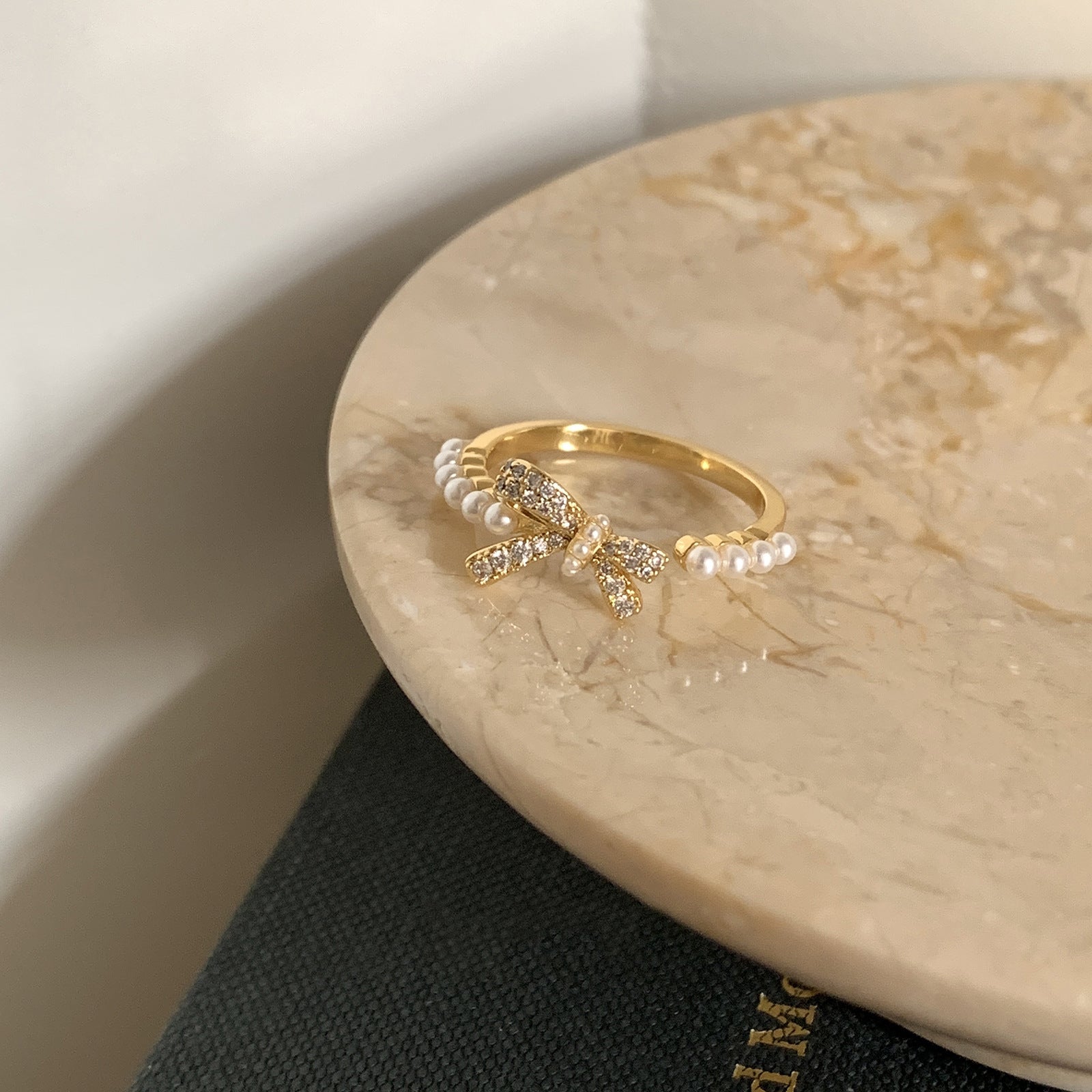 Wholesale Bow Love Dropping Glaze Ring