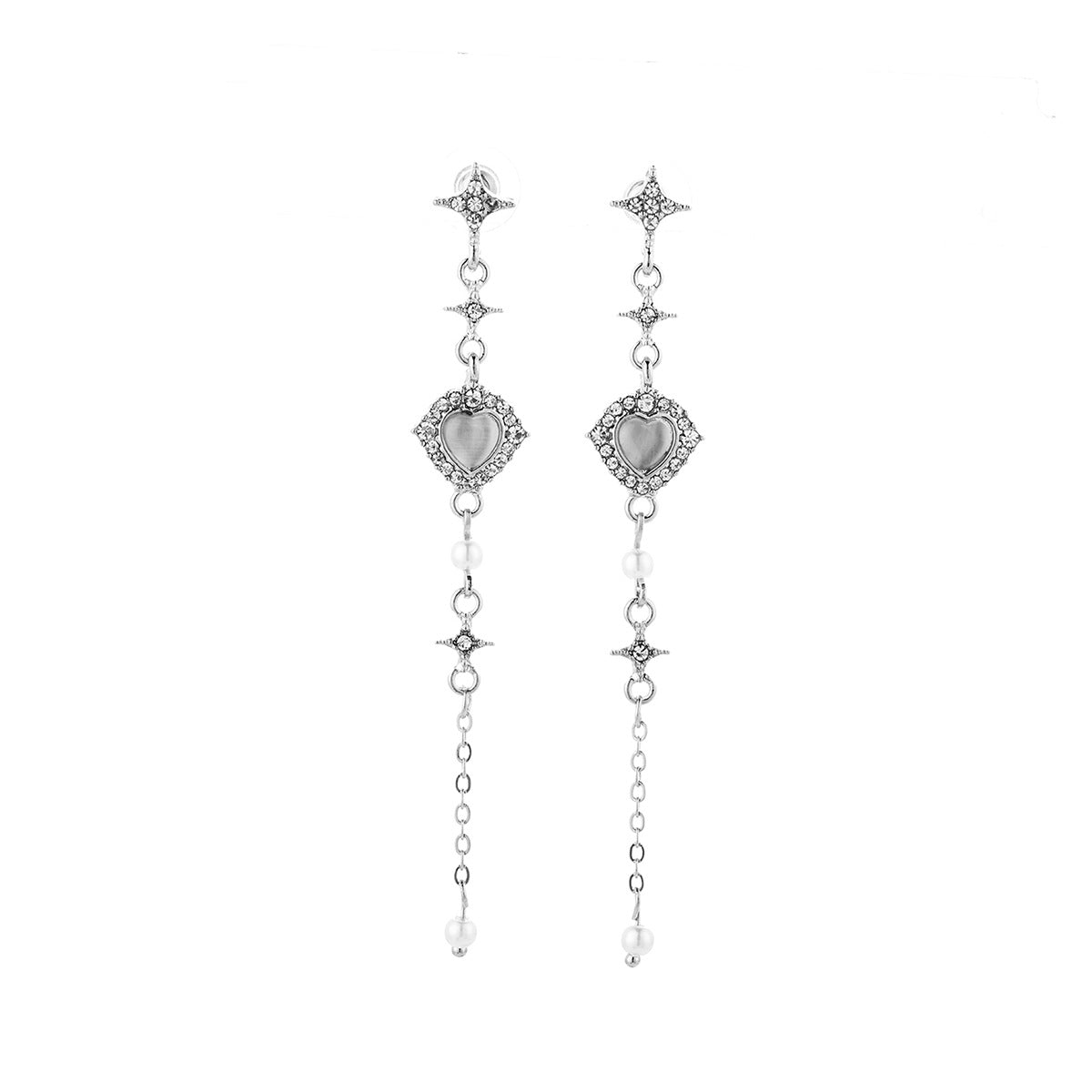 Wholesale Heart Diamond Long Tassel Earrings ACC-ES-MDD065