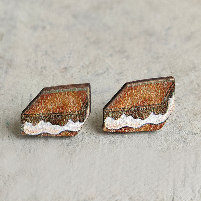 Wholesale 2 pairs/ pack Wooden tent torch  earrings