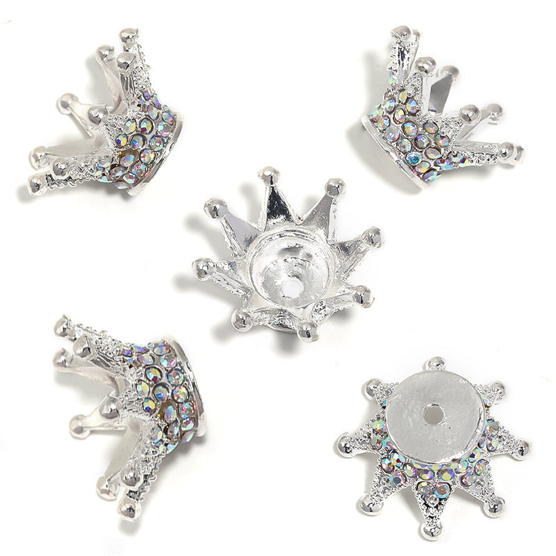 Wholesale of 10PCS Water Diamond Three-dimensional Crown Alloy Beadable Accessories ACC-BDS-BLG004