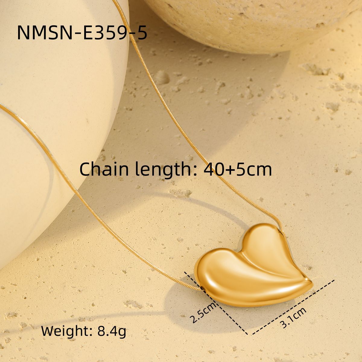 Wholesale Stainless steel simple love snake bone necklace