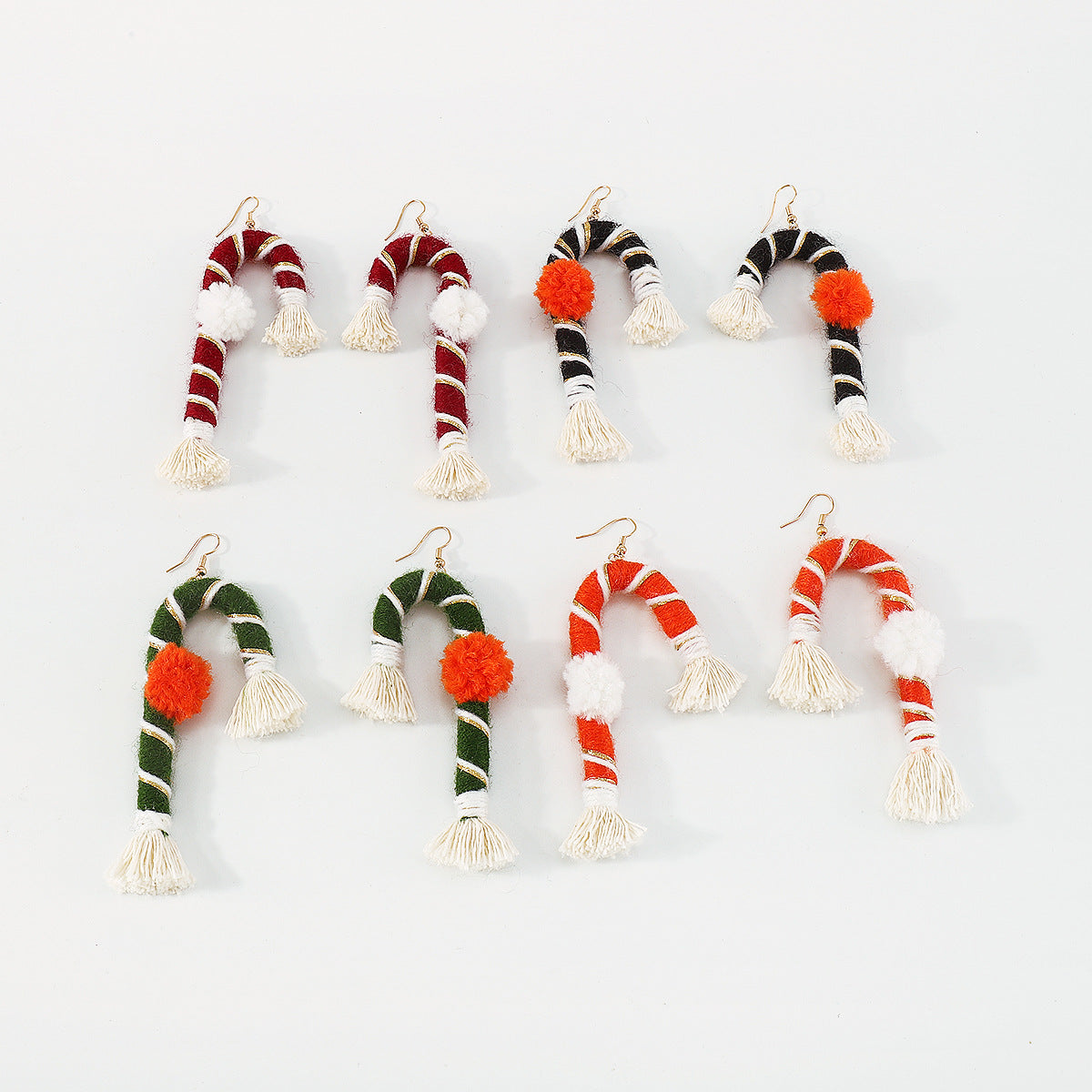 Wholesale Christmas crutches cartoon vintage earrings