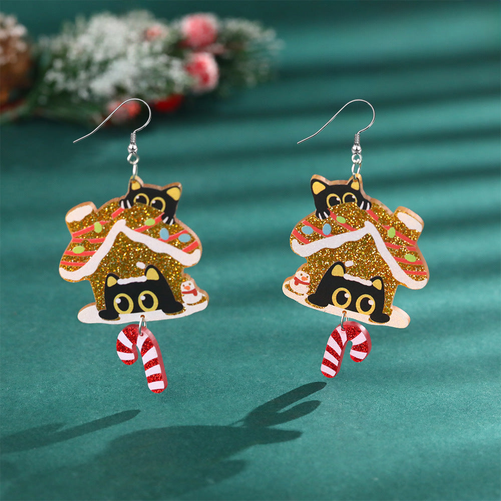 Wholesale Acrylic Christmas Tree Seahorse Crocodile Giraffe Earrings