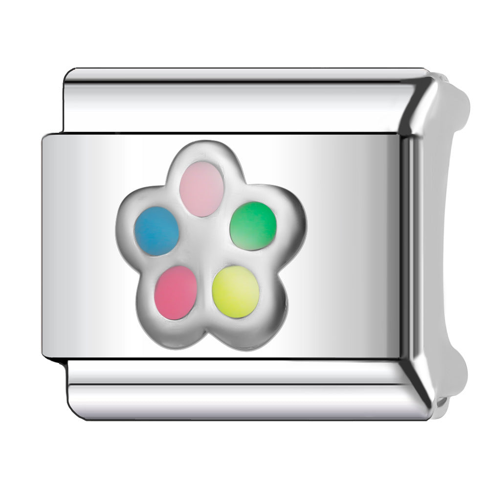 Wholesale Italian Charm Bracelet 9mm DIY Splicing Creative Pattern Stainless Steel Composable Bracelet