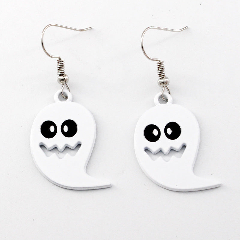Wholesale Halloween Alternative Ghost Alloy Oil Drop Earrings ACC-ES-Liyao007