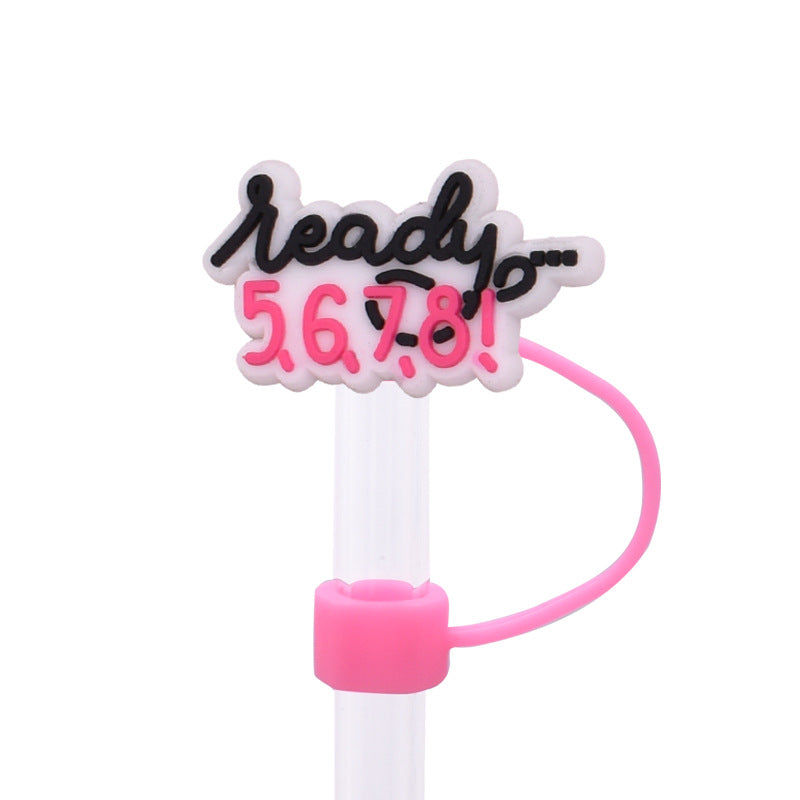 Wholesale Random 100pcs Pink Series 8/10mm PVC Soft Straw Tube Cap