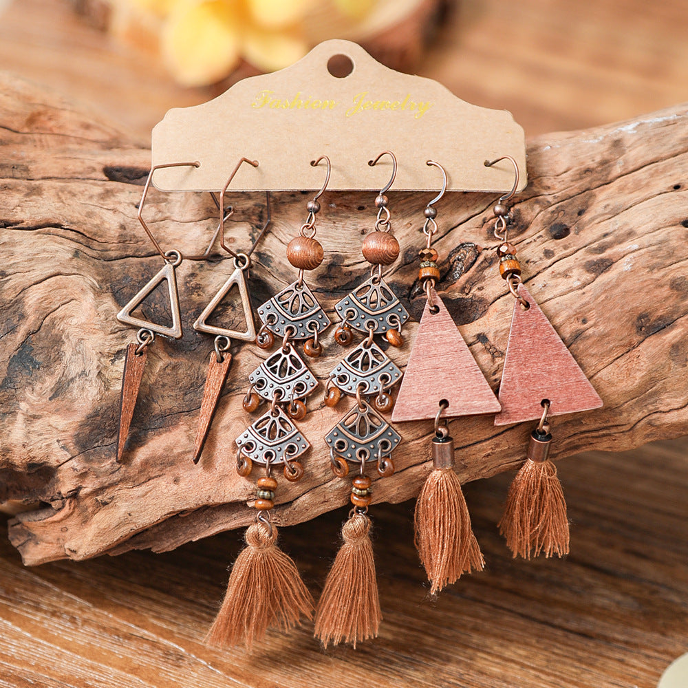 Wholesale Zinc Alloy Ethnic Style Hand woven Earrings Fashion Accessory Gift