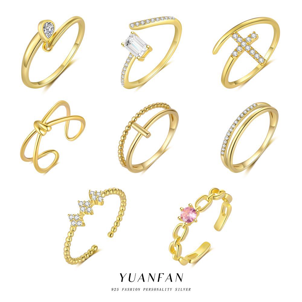 Wholesale S925 Sterling Silver  Geometric Line Ring