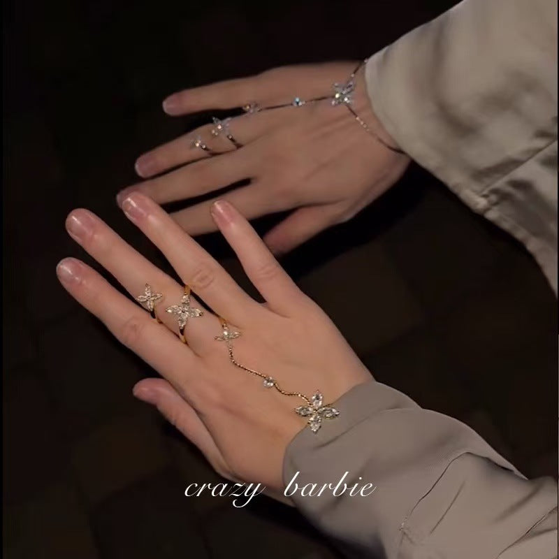 Wholesale Zircon Tassel Bracelet and Ring