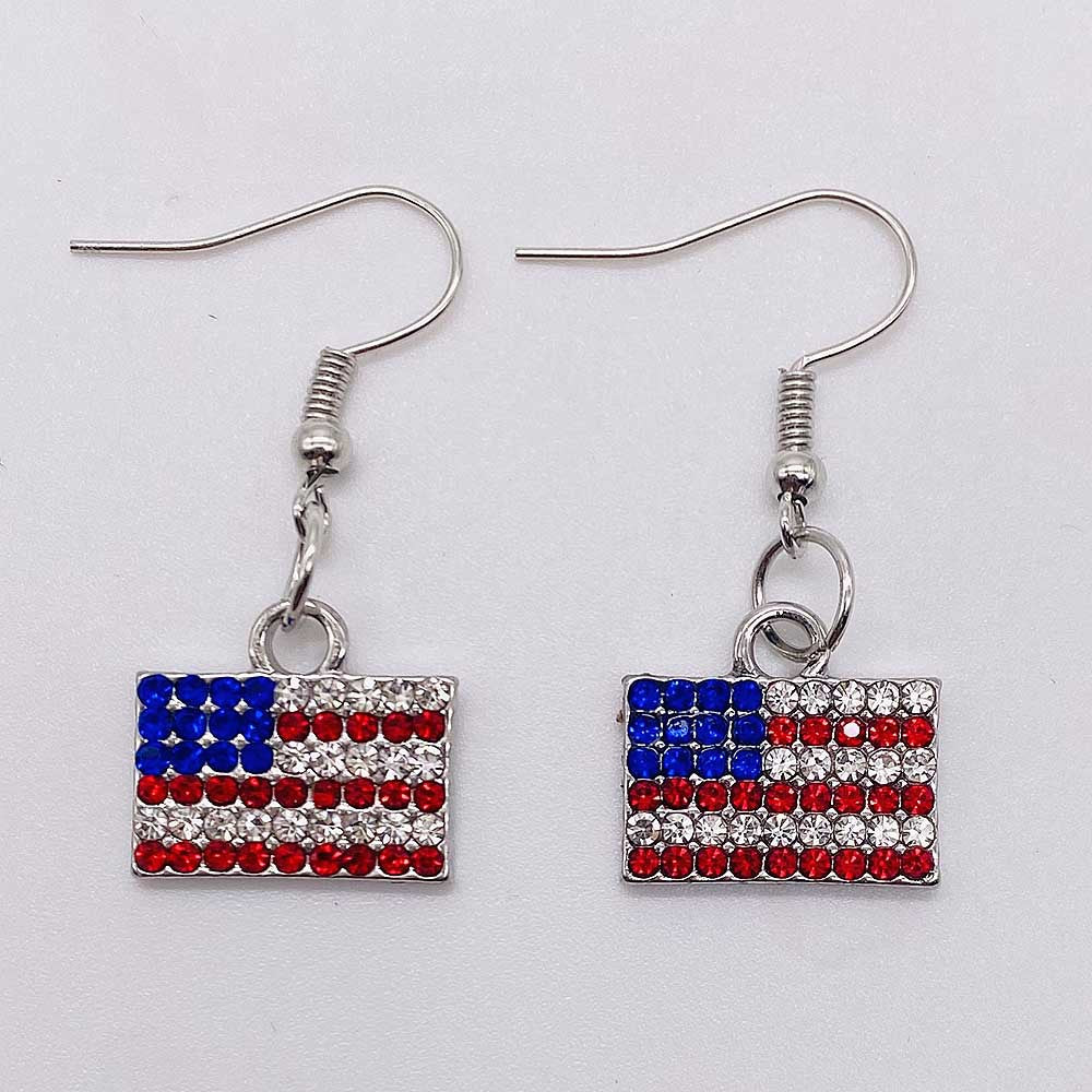 Wholesale American Independence Day Heart Pentagram Cross Earrings ACC-ES-CY011
