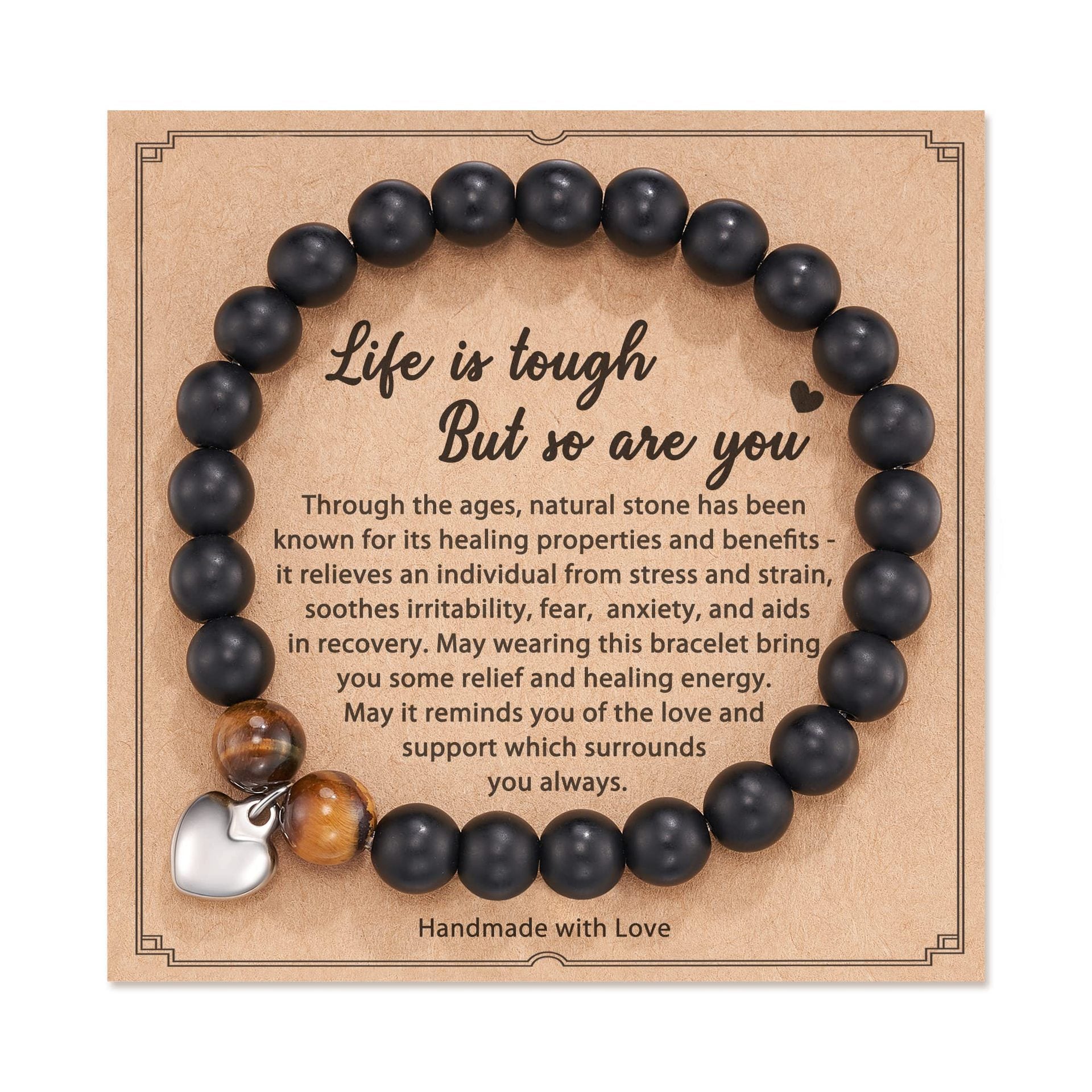 Wholesale Natural Stone Love Pendant Bracelet ACC-BT-Zhongh004