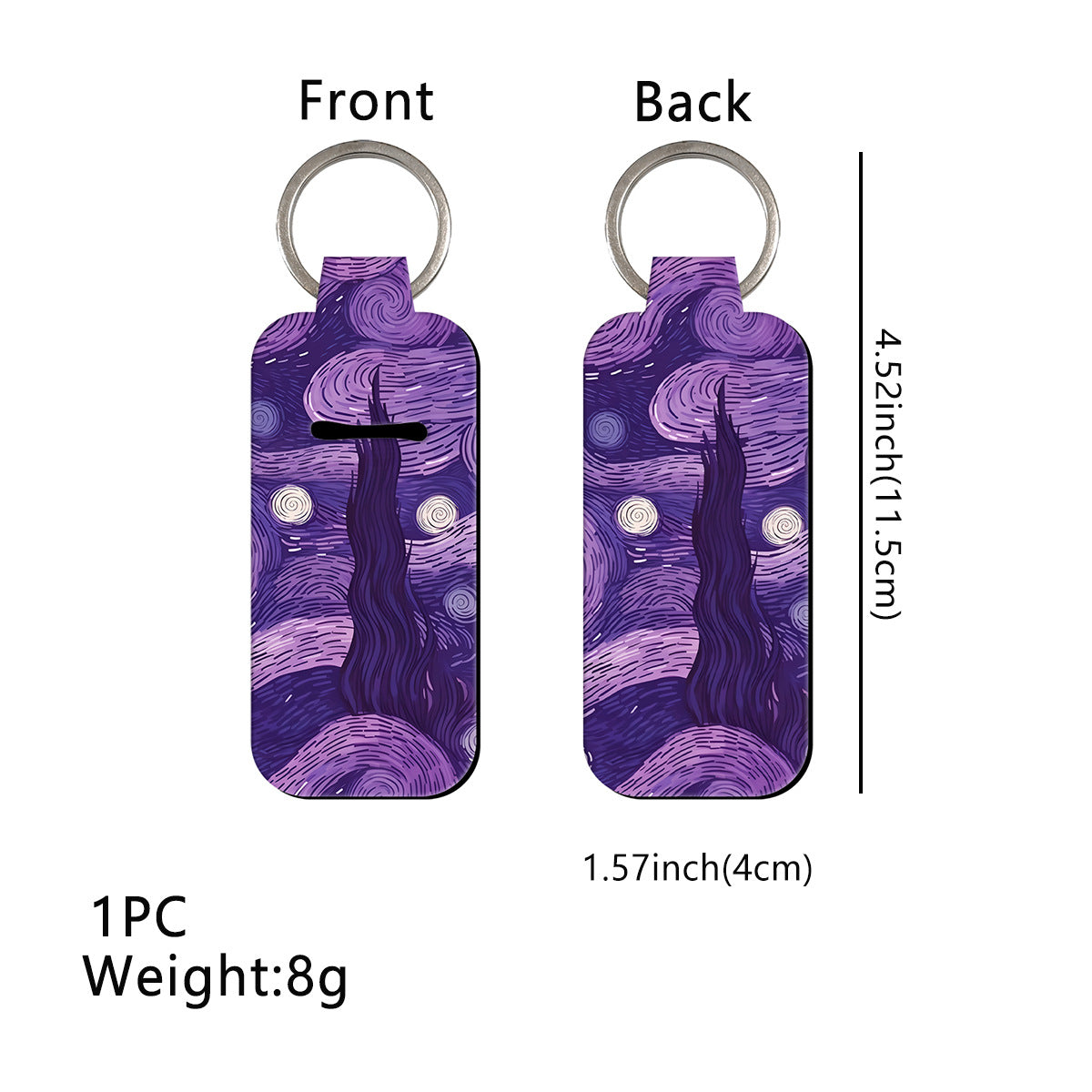 Wholesale 6pcs Purple Star Moon Mountain Lavender Lipstick Set Keychain