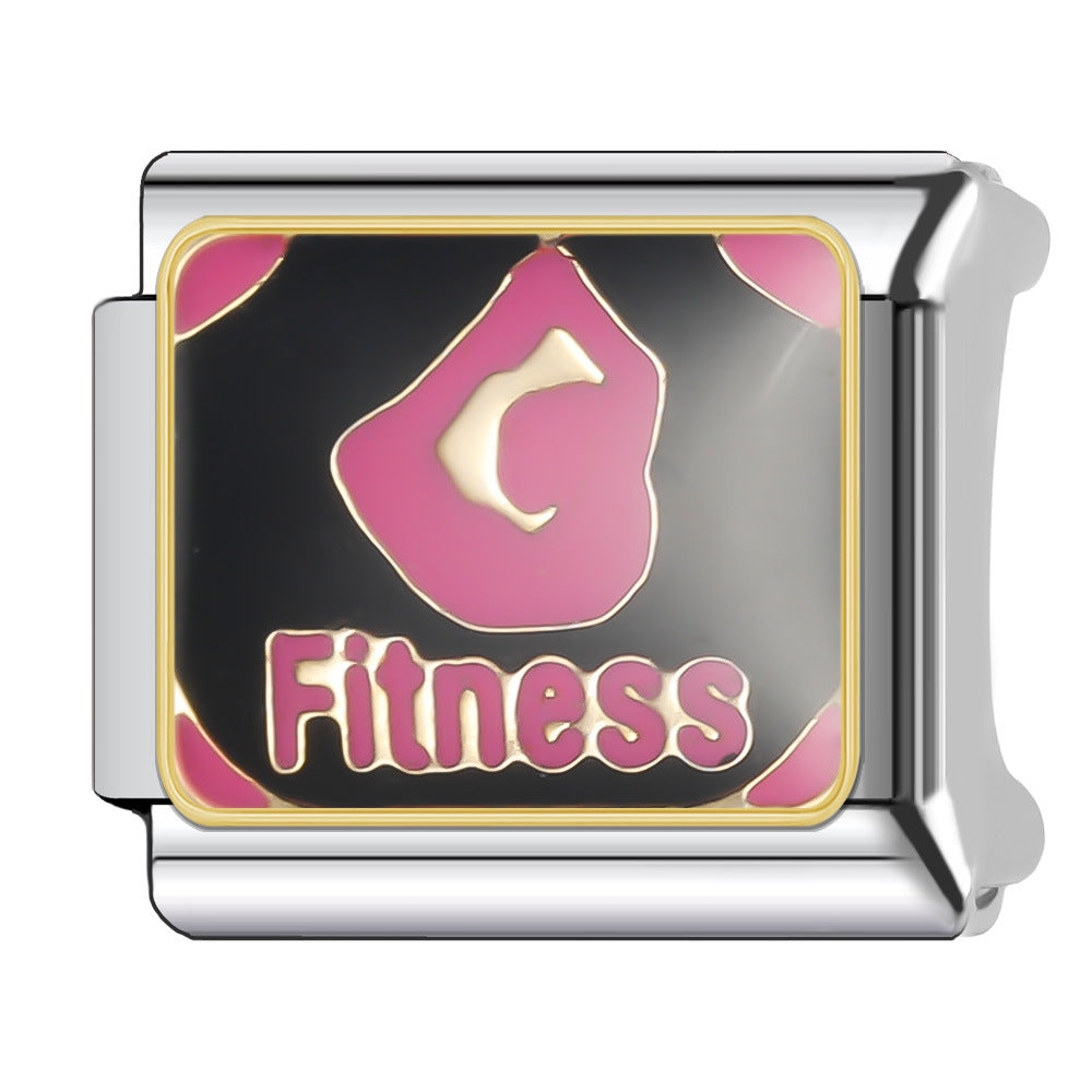 Wholesale Italian Charm Bracelet 9mm DIY Splicing Red Female Series Stainless Steel Composable Bracelet