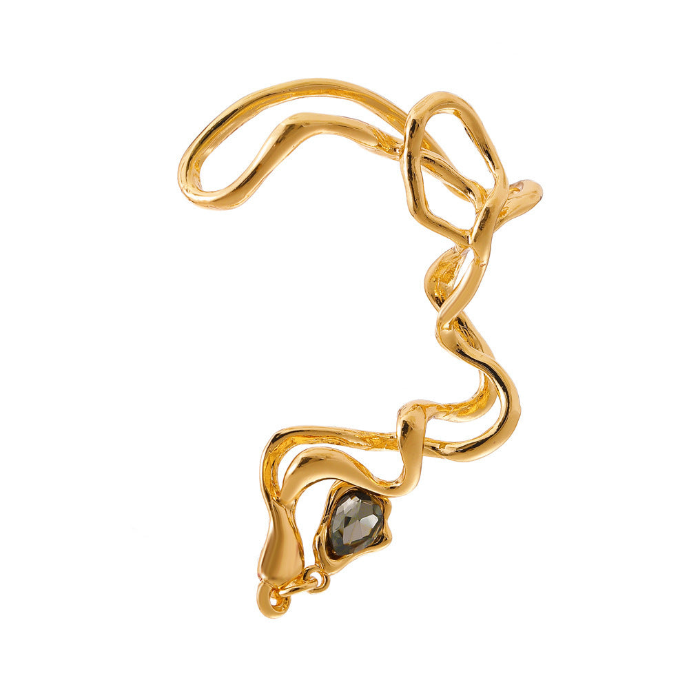 Wholesale Trendy Irregular Water Drop Earrings Alloy Hole-Free Fashion Accessory
