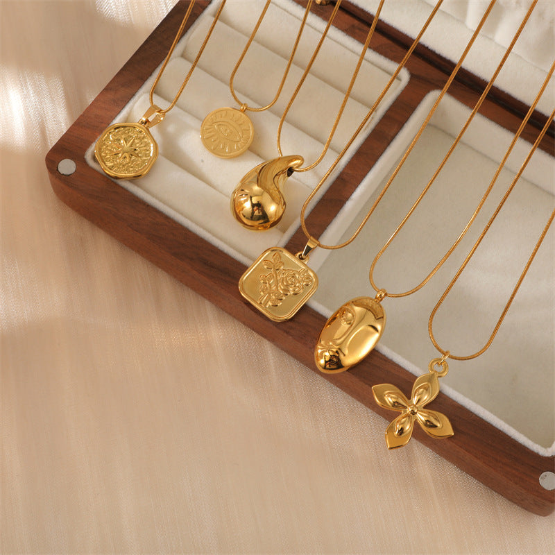 Wholesale stainless steel plated 18 gold necklace