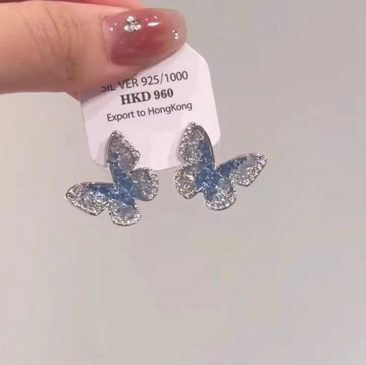 Wholesale Butterfly Light Luxury Rhinestone Earrings