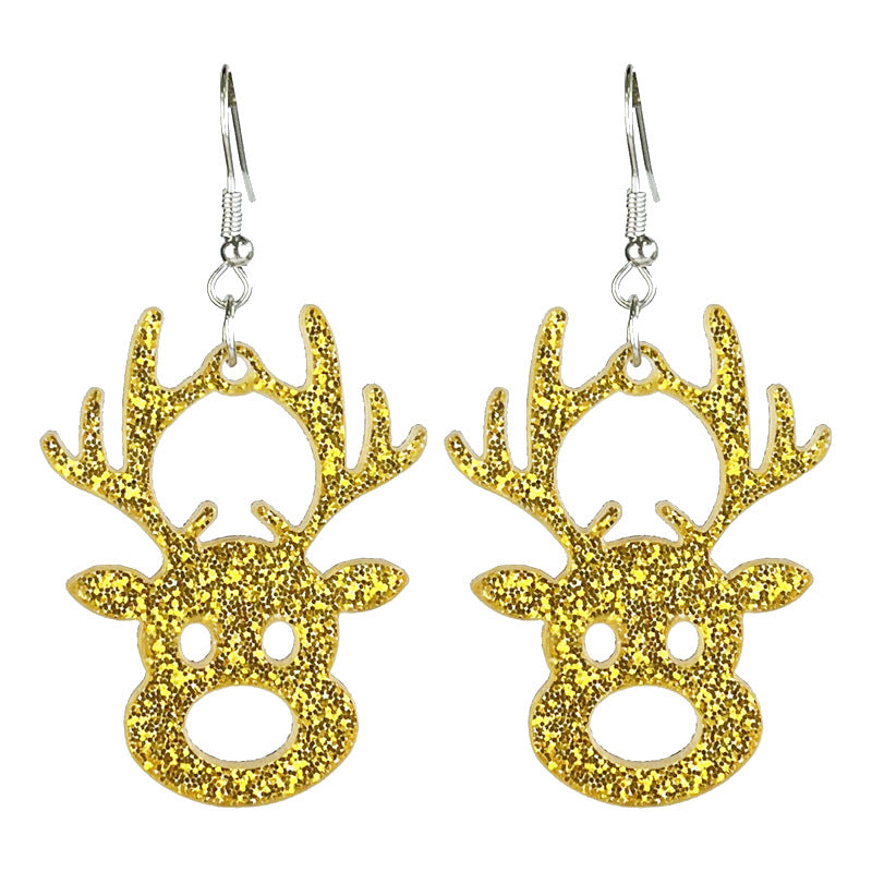 Wholesale 2 Pairs/pack Christmas Acrylic Shiny Hollow Holiday Earrings ACC-ES-HY183