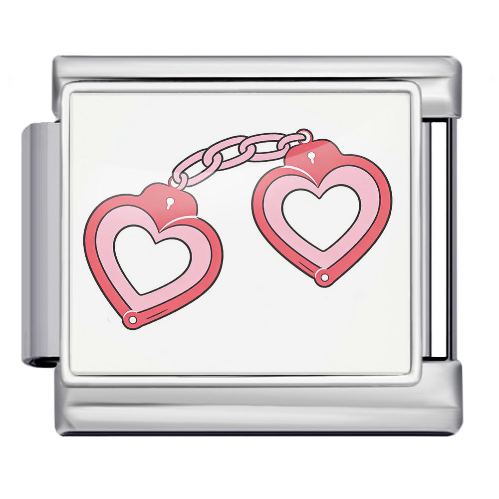 Wholesale 9mm Italian Charm Starter Bracelets DIY Valentine' s Day Heart-Shaped Stainless Steel Composable Bracelet