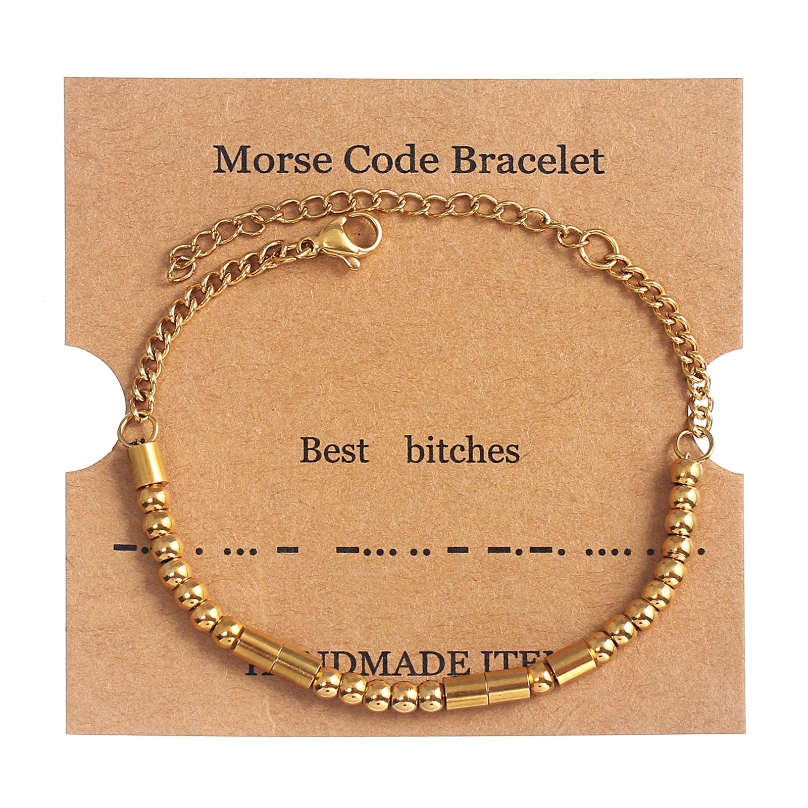 Wholesale stainless steel Golden Moss password letter beaded bracelet