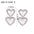 Wholesale love-shaped simple heart double-layer pendant white shell stainless steel earrings
