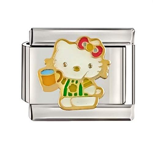 Wholesale Italian Charm Starter Bracelets DIY square Single Section Creative Stainless Steel Composable Bracelet