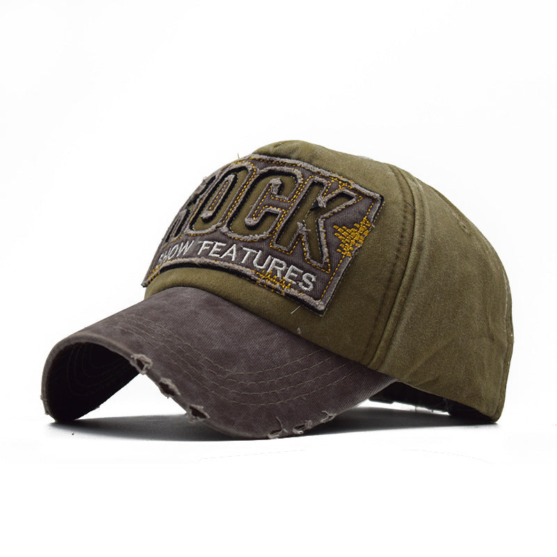 Wholesale Trendy Yellow Hip Hop Baseball Cap Patchwork Distressed Washed Cotton Adjustable Wide Brim Street Fashion Accessory For Men And Women