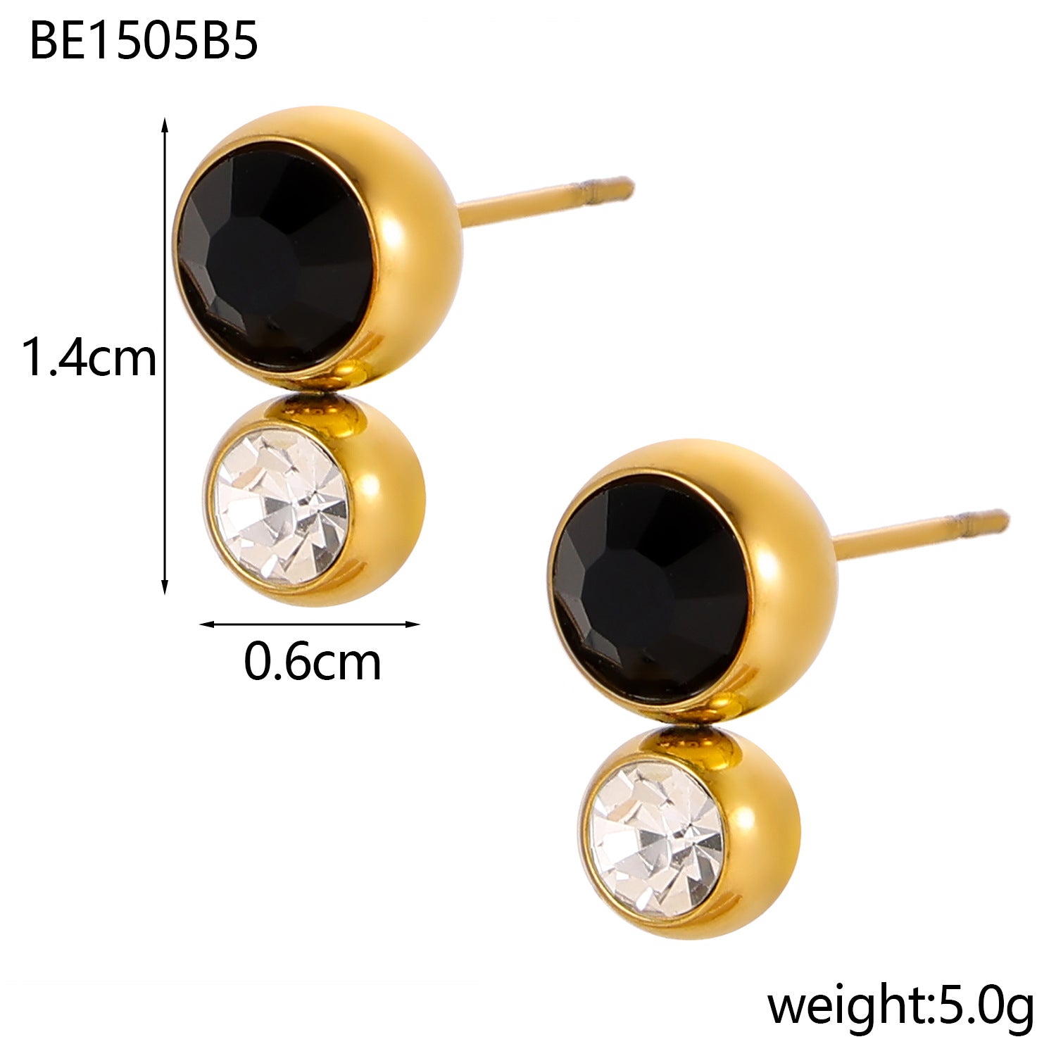 Wholesale Geometric stainless steel multi-color earrings