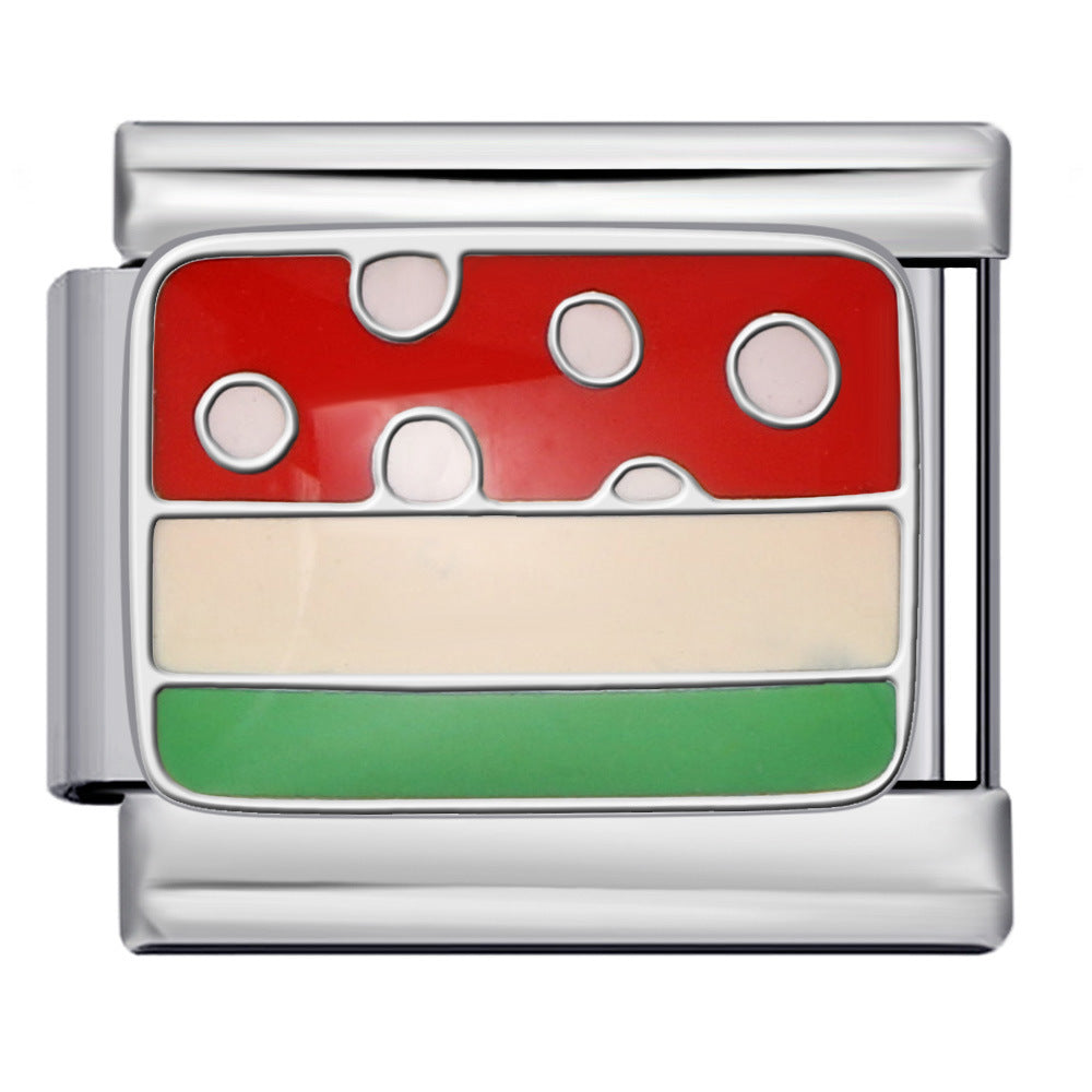 Wholesale 2pcs/pack  Italian Charm Bracelet 9mm DIY Splicing Creative Pattern Stainless Steel Composable Bracelet