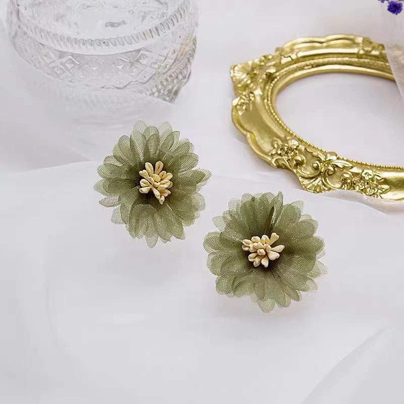 Wholesale Vintage Purple Green Lace Flower Earrings ACC-ES-ZhiShifang001