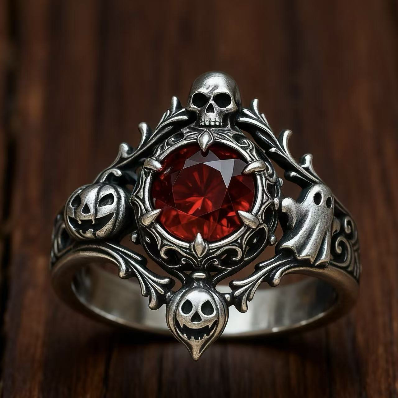 Wholesale  Pumpkin Skull Hollow Ring Unisex Jewelry Accessory for Party Boutique Resale