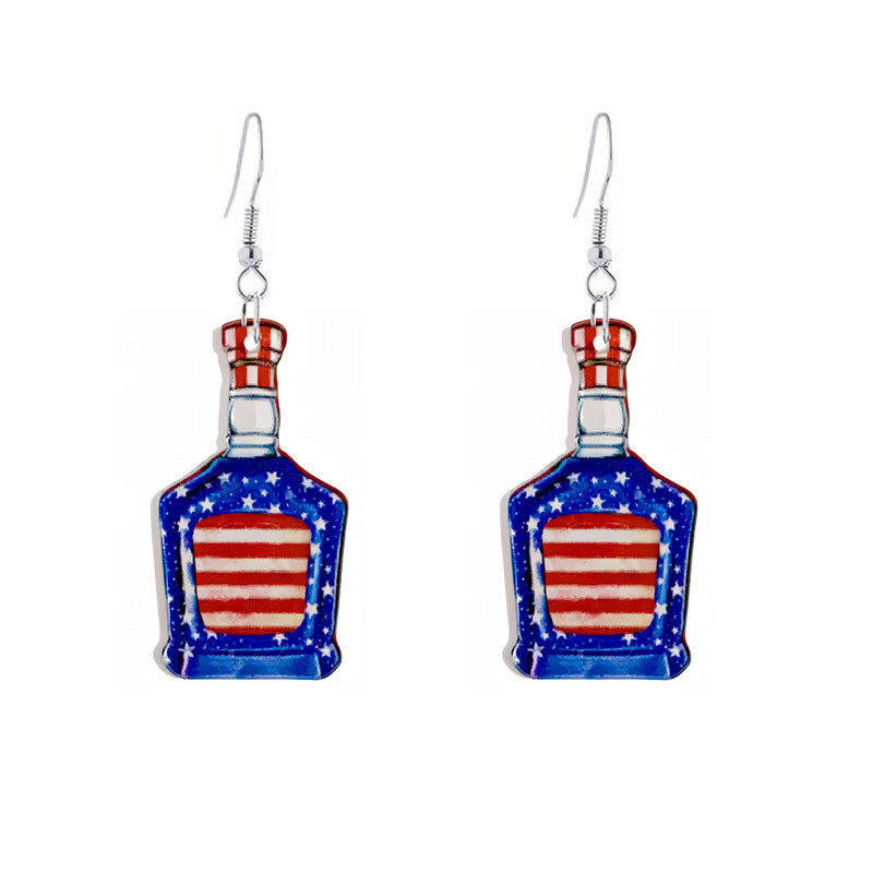 Wholesale American Independence Day Bow Popsicle Acrylic Earrings ACC-ES-YiYuan006