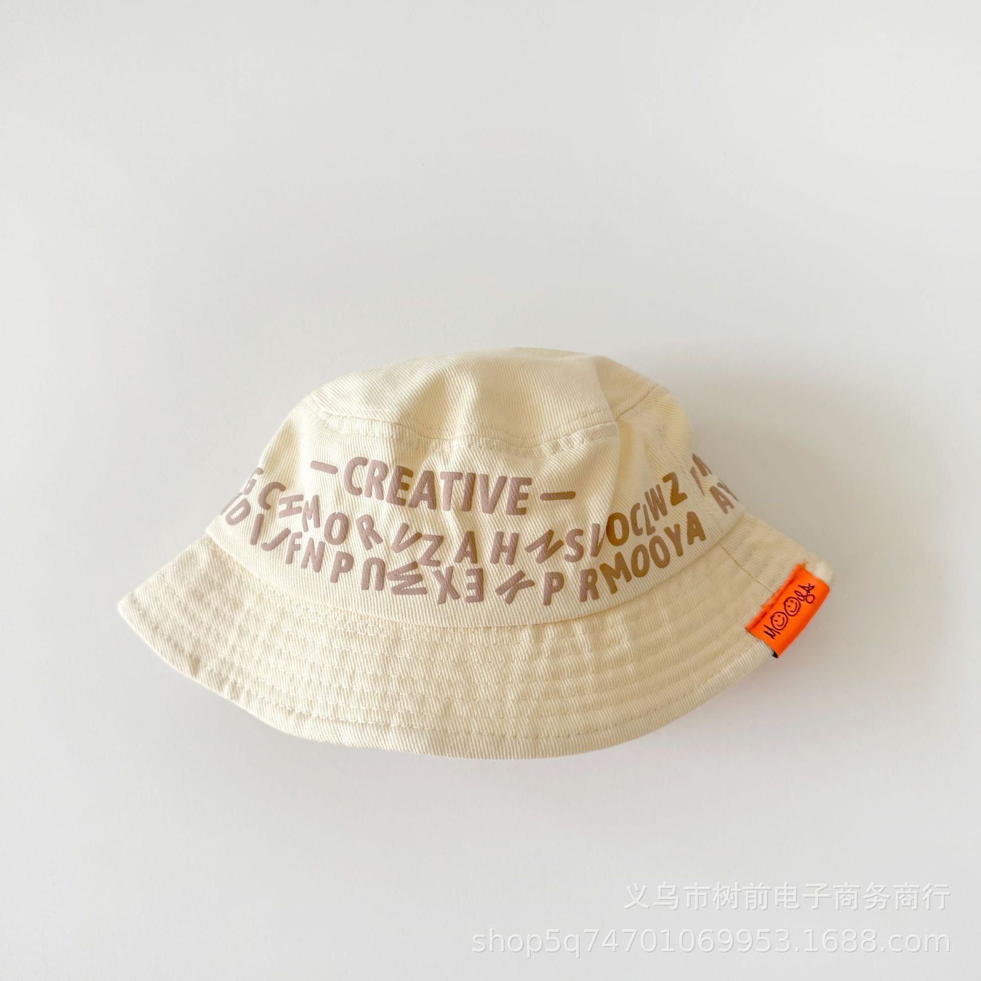 Wholesale Letter Washed Denim Cotton Children's  Bucket Hat