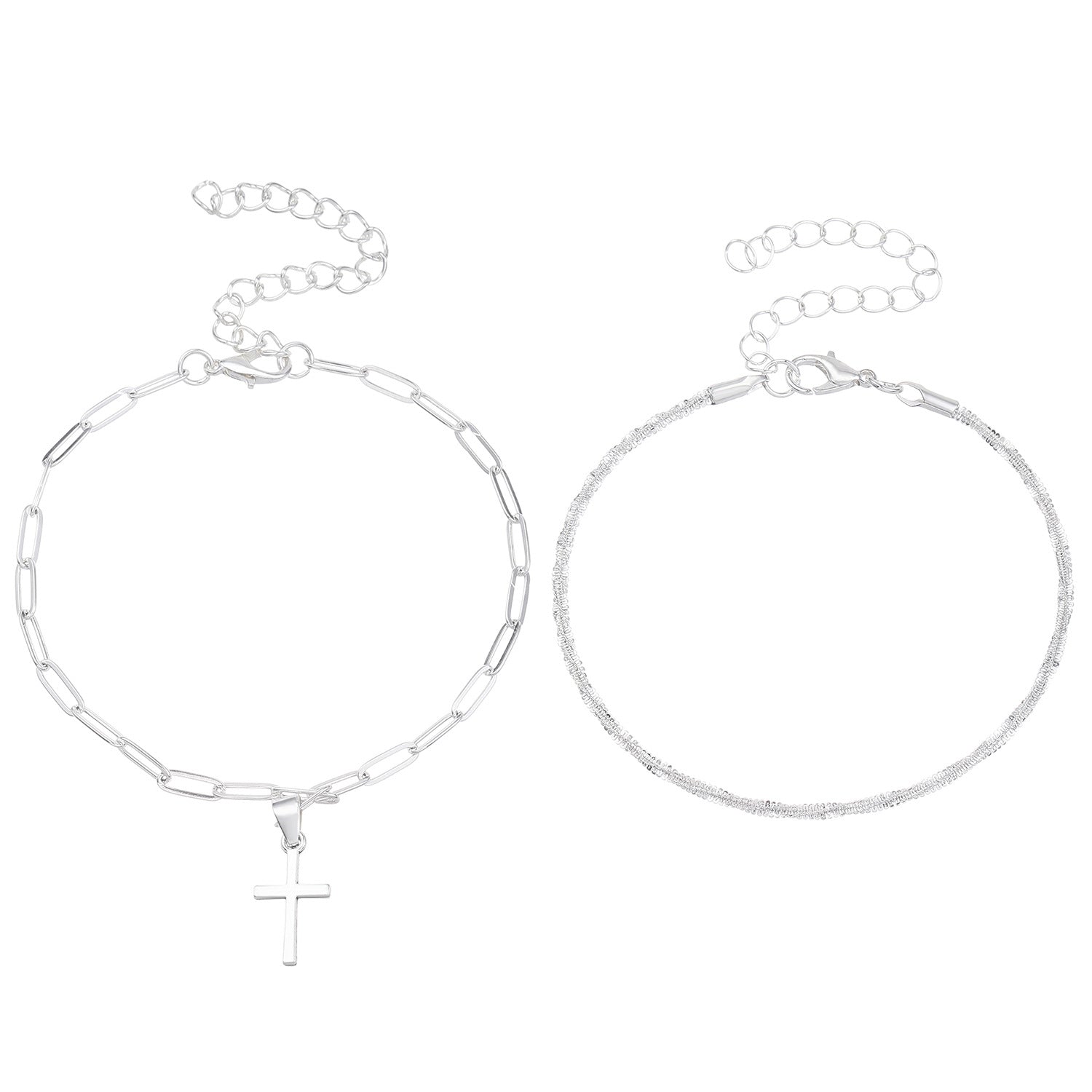 Wholesale Shimmering Cross Layered Anklet For Women Alloy Starry Beach Ankle Bracelet Casual Jewelry Accessory