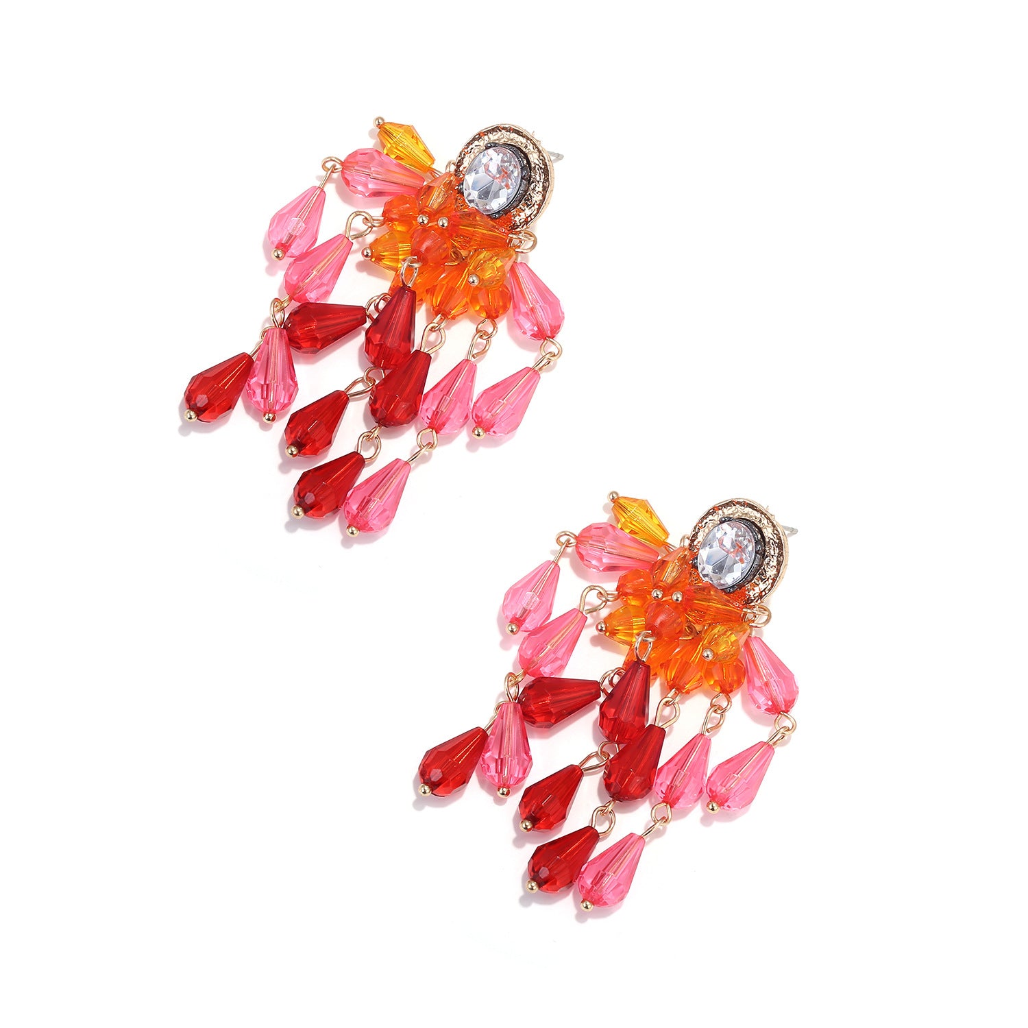 Wholesale Light Luxury Style Long Acrylic Tassel Earrings Fashion Jewelry Accessory for Party or Gift
