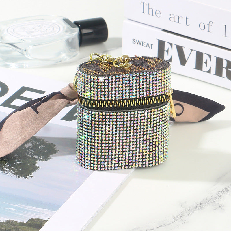 Wholesale Full Diamond Storage Wireless Keychains Wallet Earphone Case ACC-EPC-RuiJie002