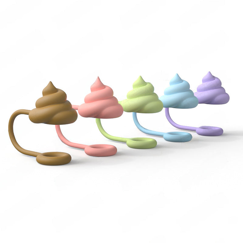 Wholesale Cartoon Cute Doll 10mm PVC Soft Straw Tube Cap