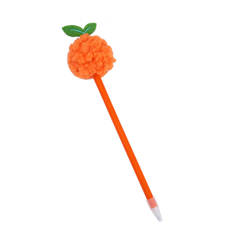 Wholesale  5pcs Cartoon Cute Plush Orange Pen